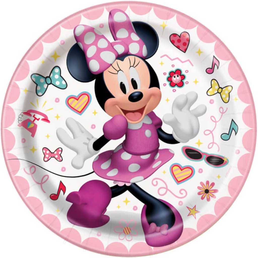 Disney Iconic Minnie Mouse Round Dessert Plates 7in 8ct