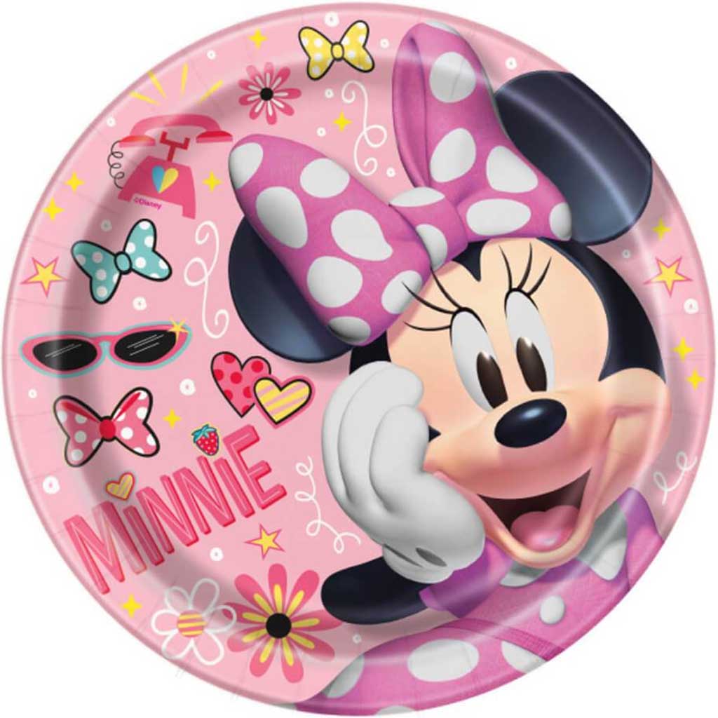 Disney Iconic Minnie Mouse Round Dinner Plates 9in 8ct