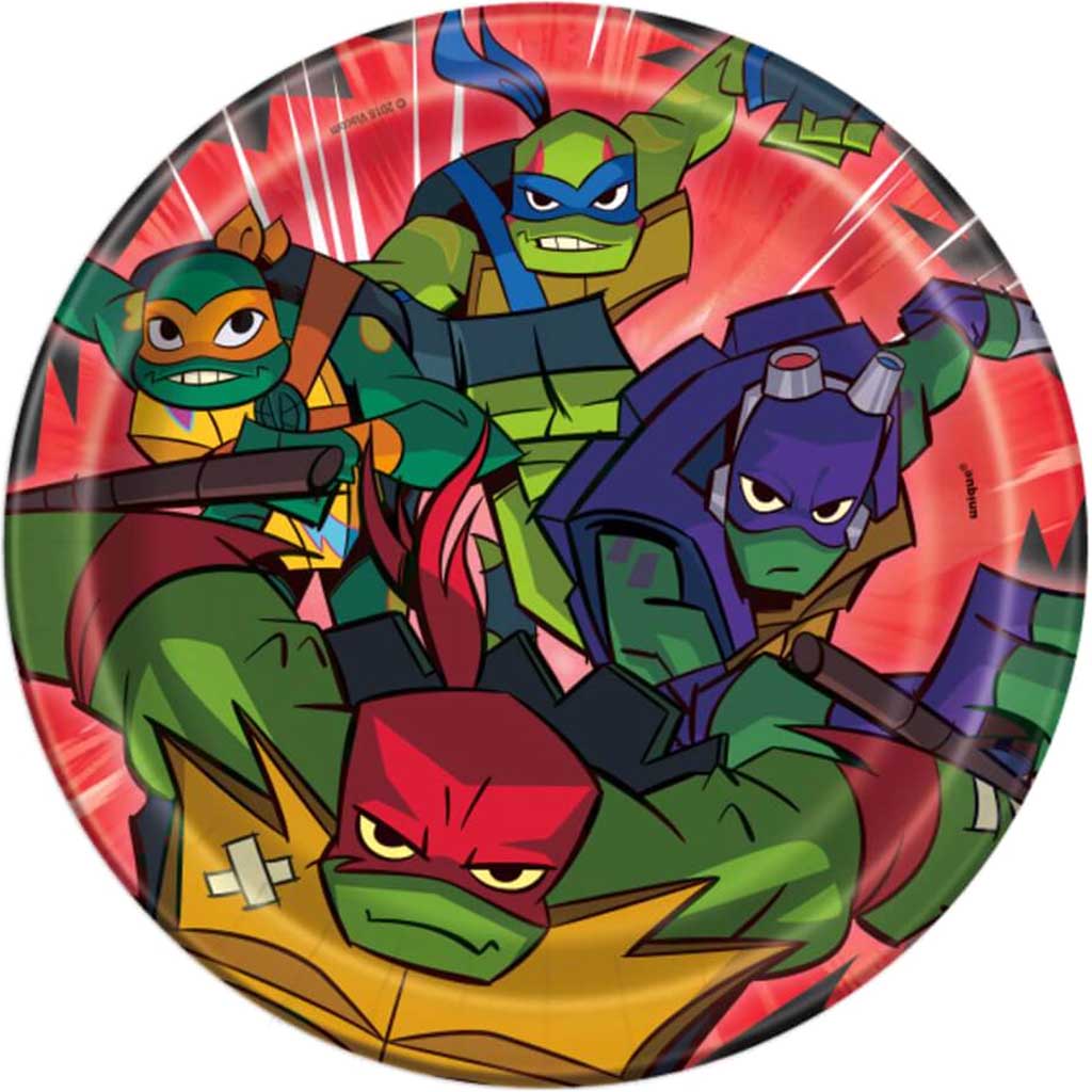Rise of the Teenage Mutant Ninja Turtles Round Dessert Plates 7in 8ct