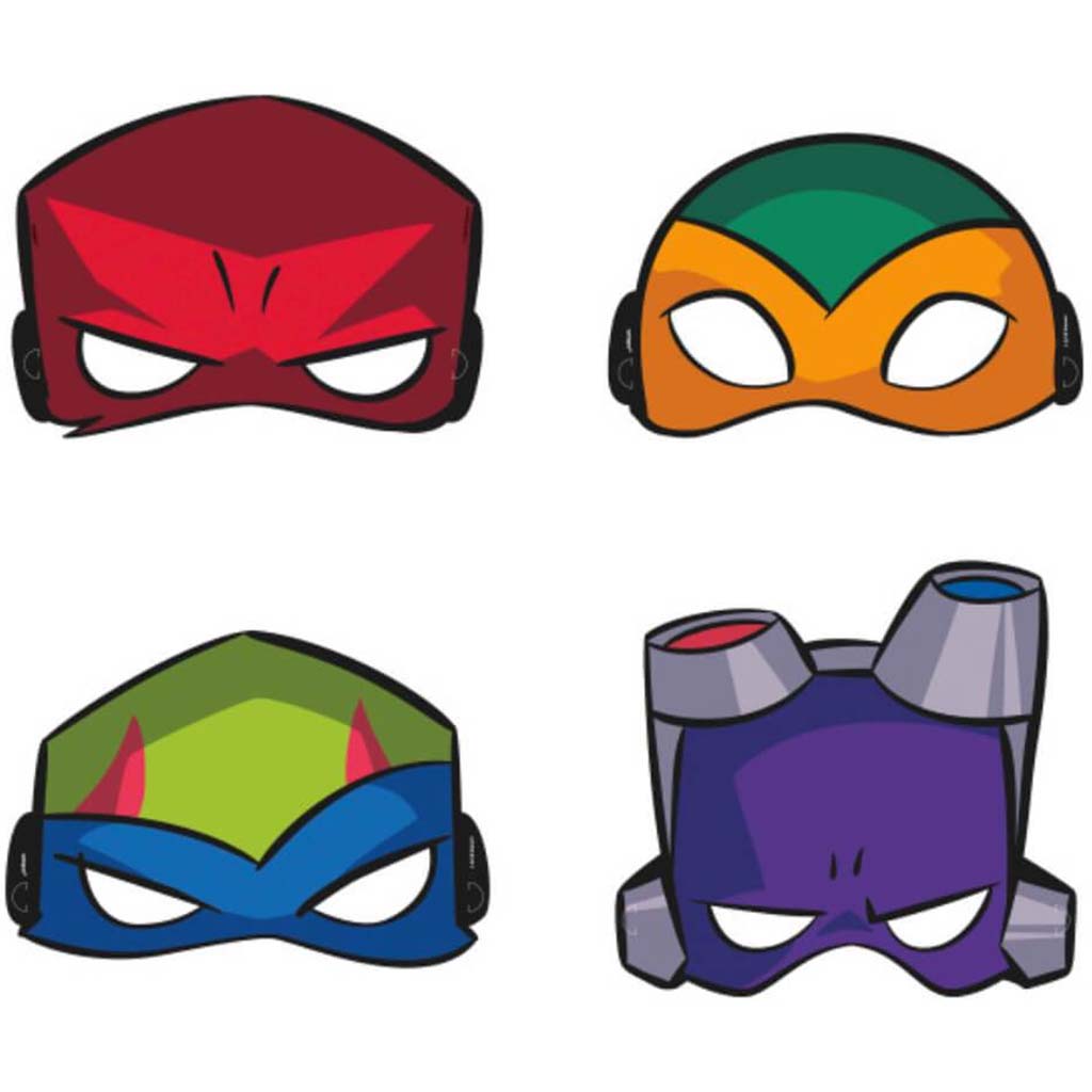 Rise of the Teenage Mutant Ninja Turtles Party Masks 8ct