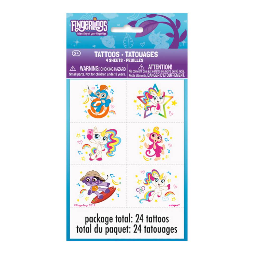 Fingerlings Color Tattoo Sheets 4ct