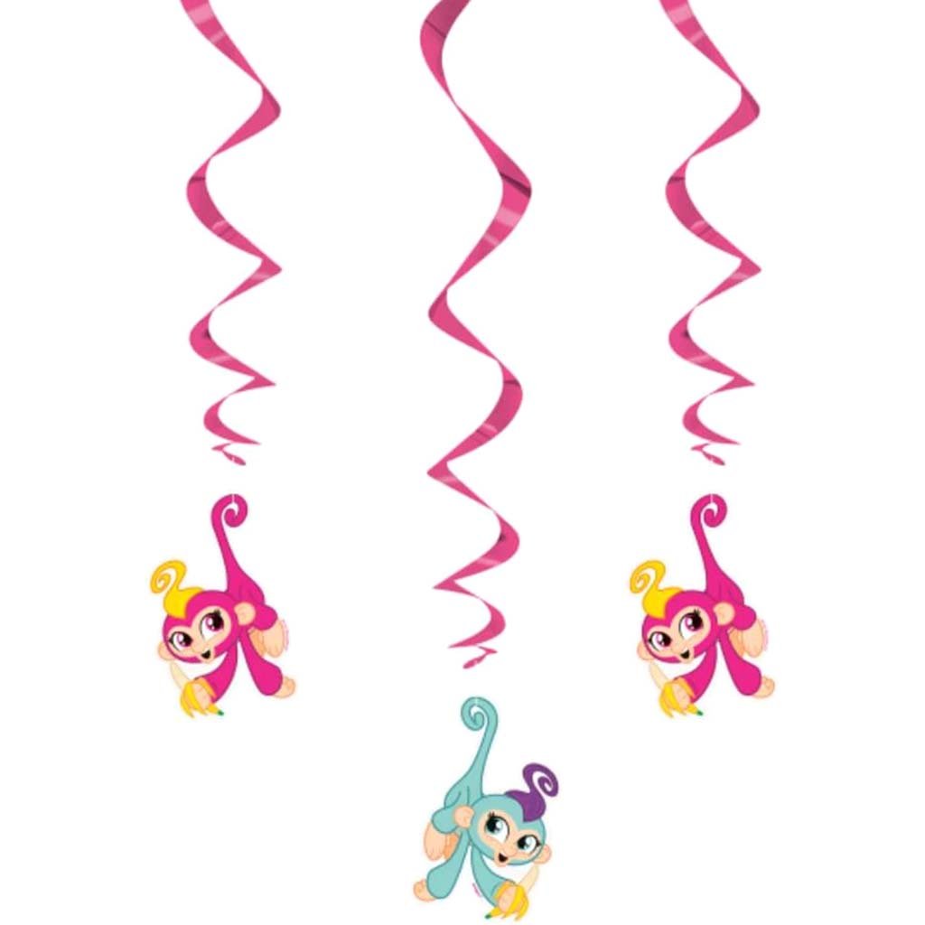 Fingerlings Hanging Swirl Decorations 26in 3ct