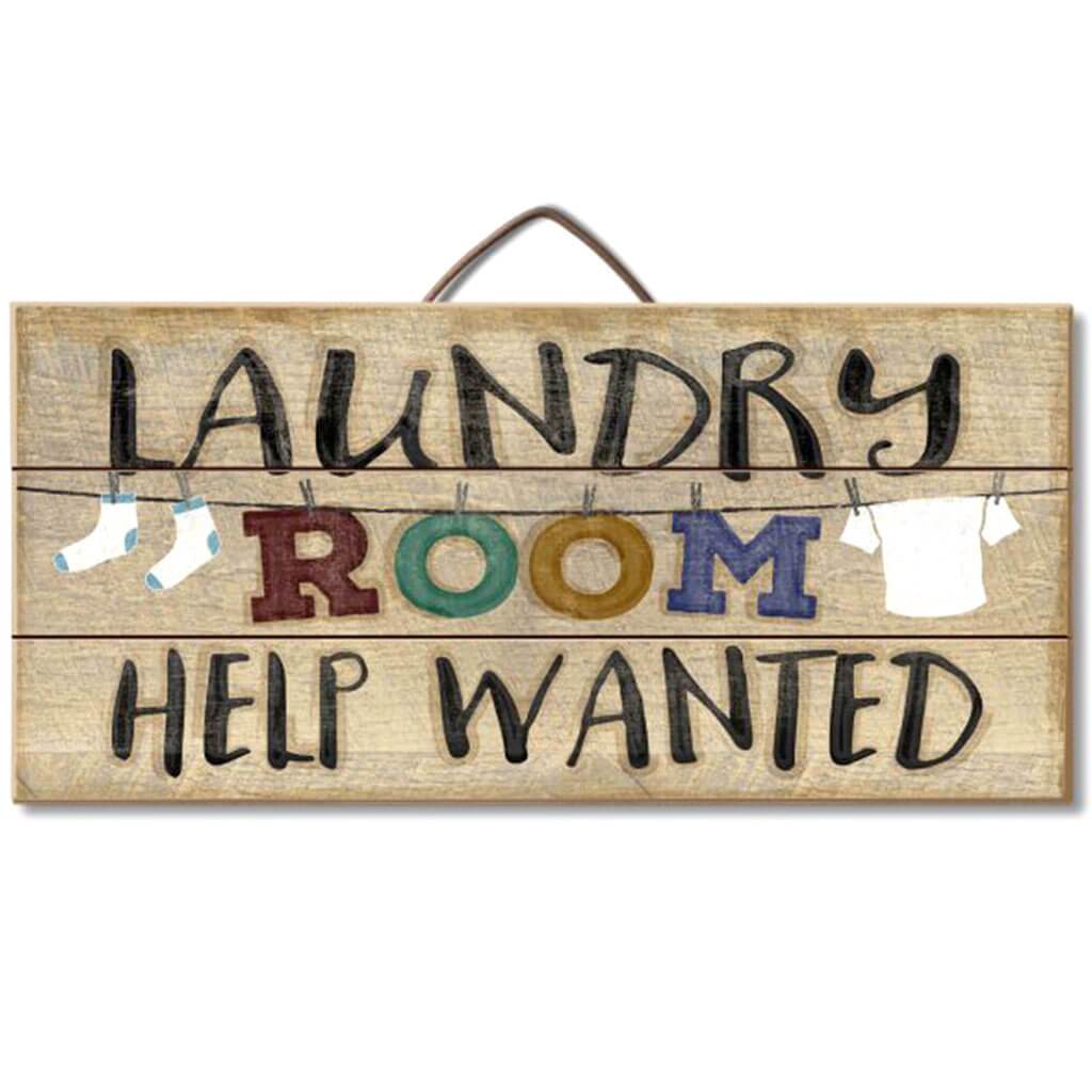 Laundry Room Help Pallet Sign, 12in X 6in