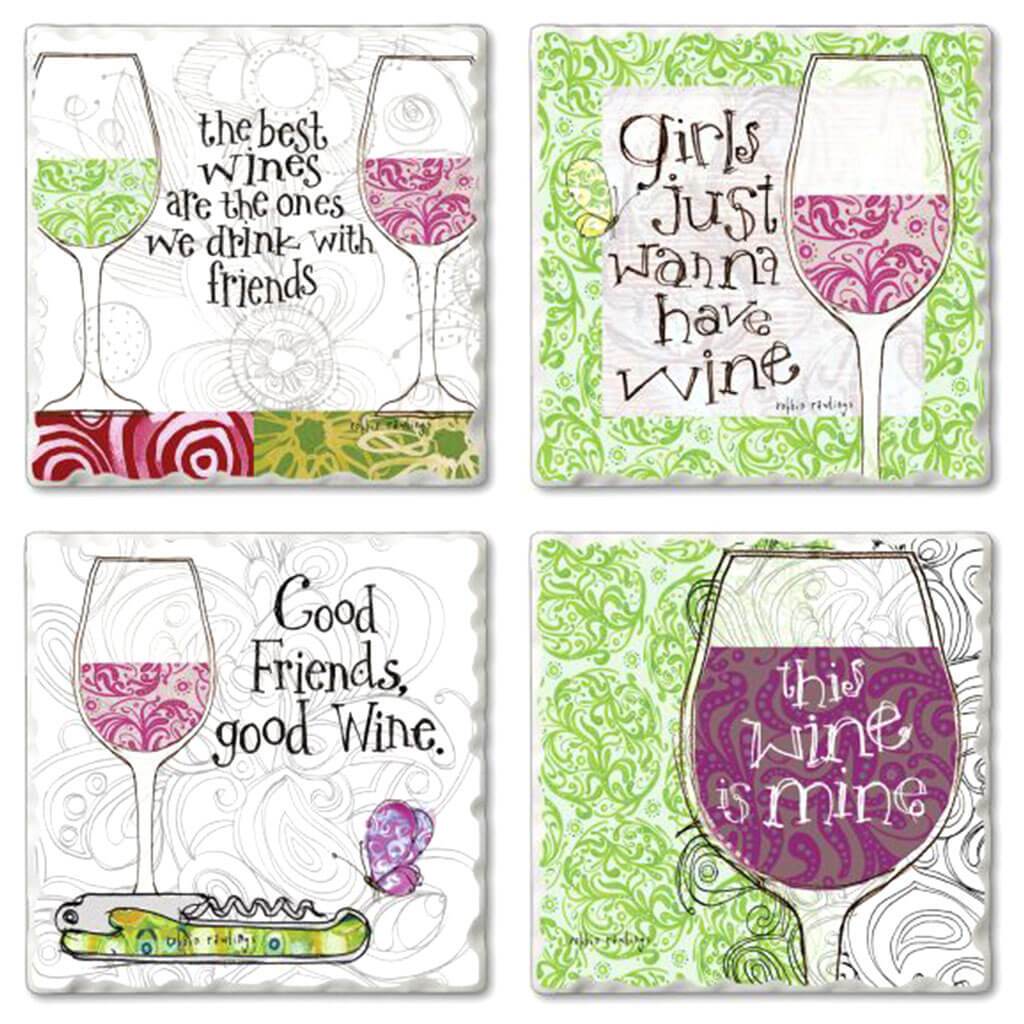 Coaster Set Girls Just Wanna 4pk Asst