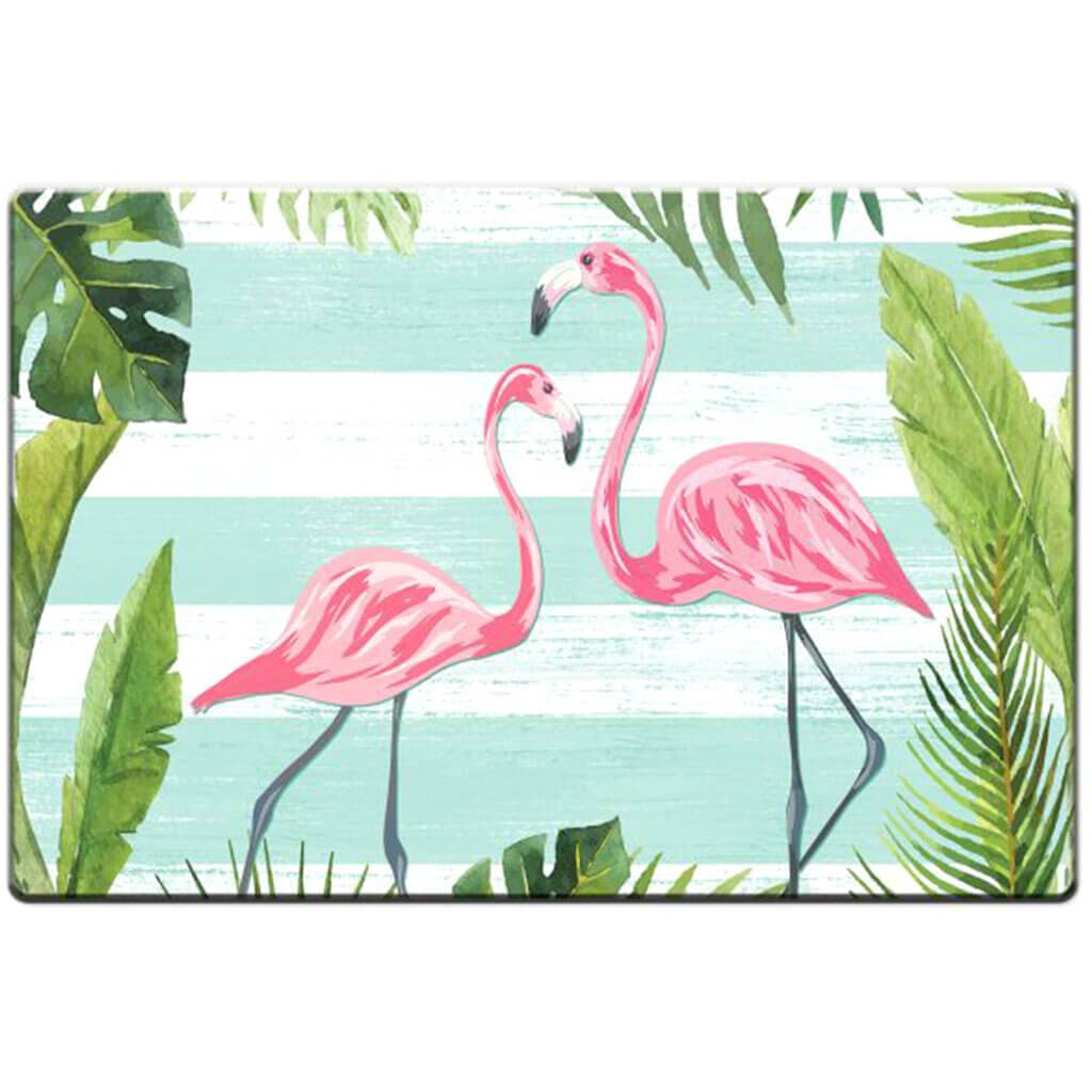 Floor Mats Flamingo &amp; Stripes 30in x 20in