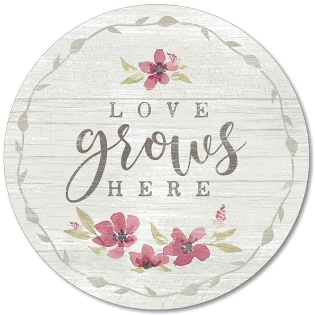 Love Grows Here Wood Lazy Susan