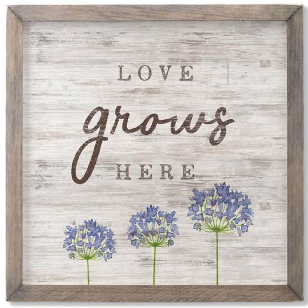 Love Grows Framed Sign 12in X 12in