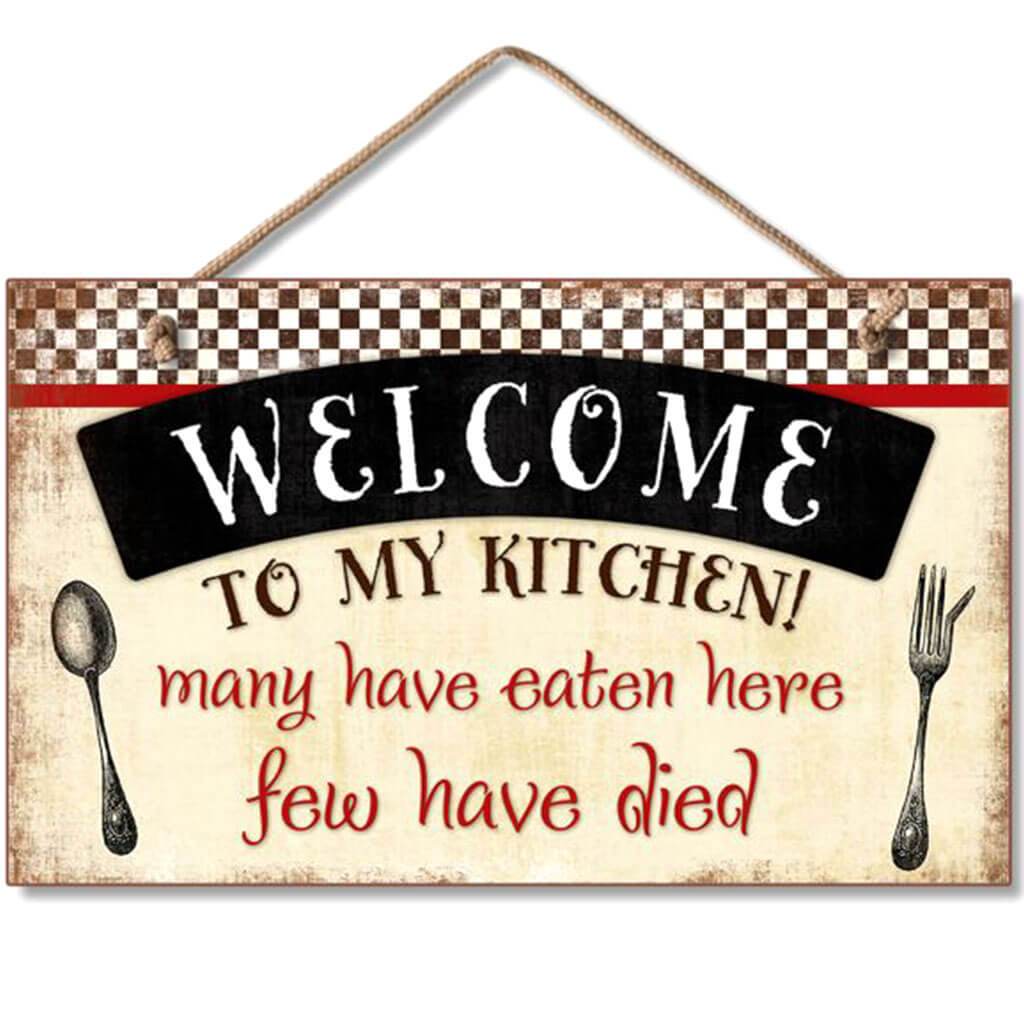 Welcome To My Kitchen Hanging Sign 9.5in X 5.5in