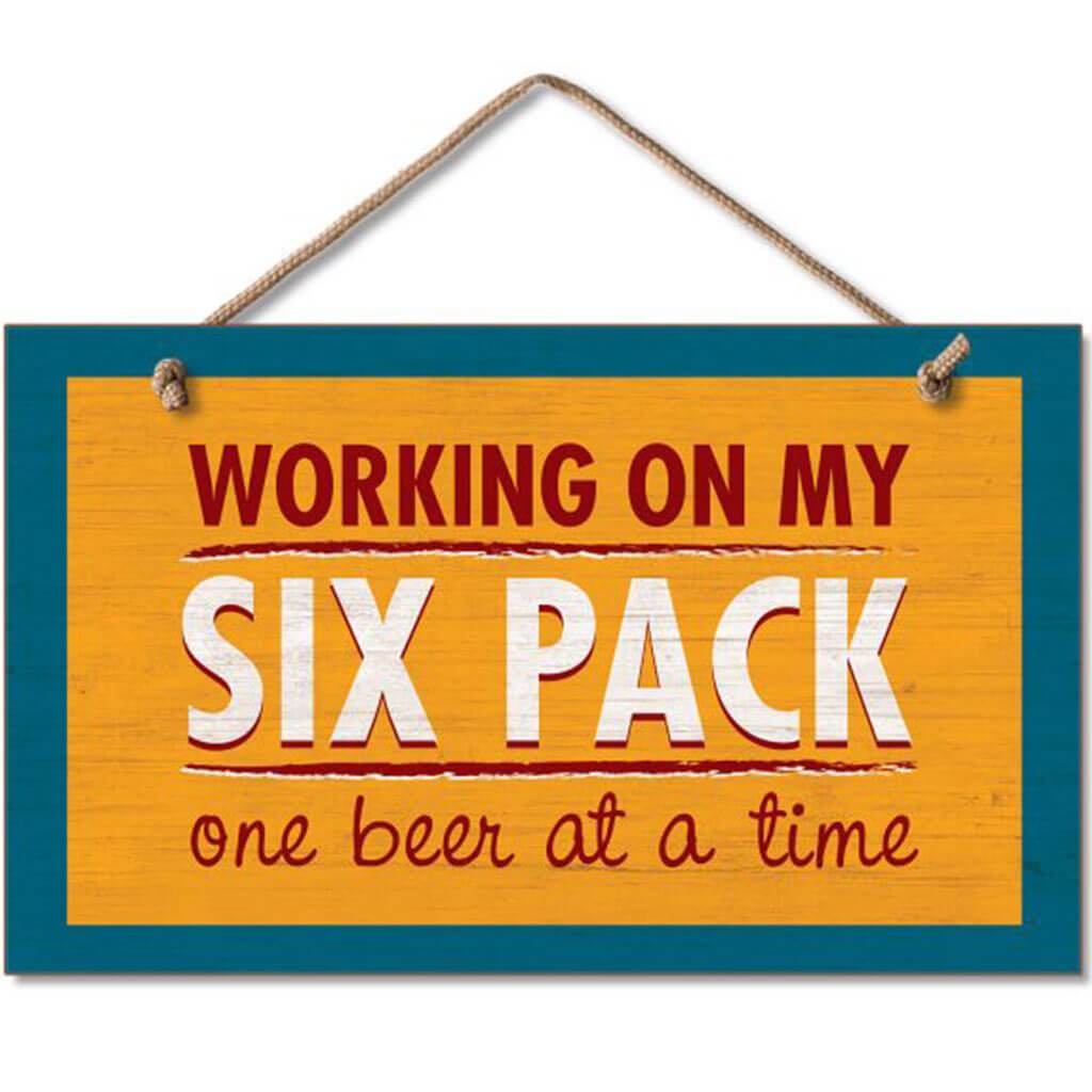 Six Pack Hanging Sign 9.5in X 5.5in