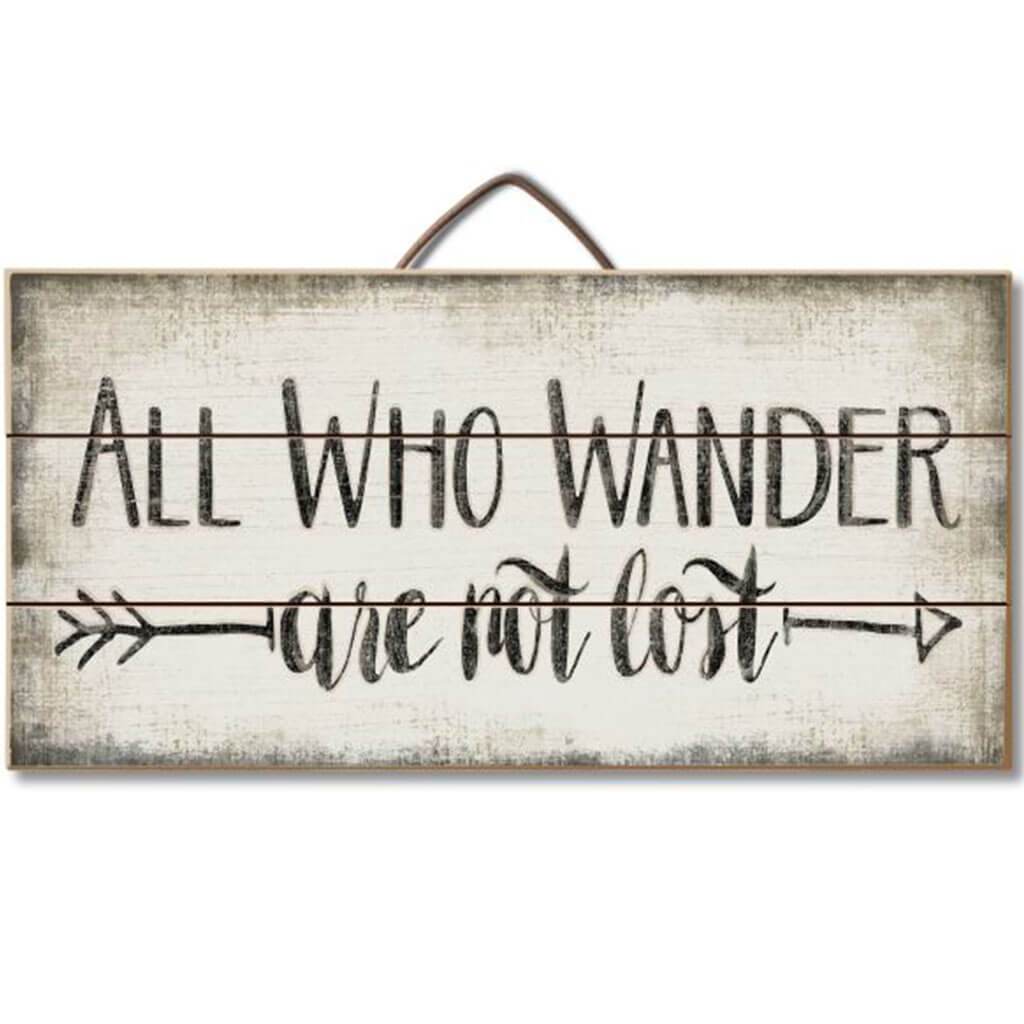 All Who Wander Pallet Sign, 12in X 6in