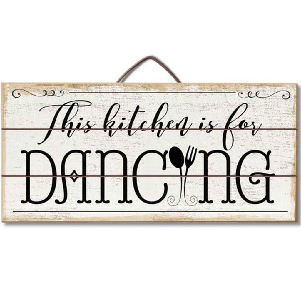 Kitchen Is For Dancing Pallet Sign, 12in X 6in