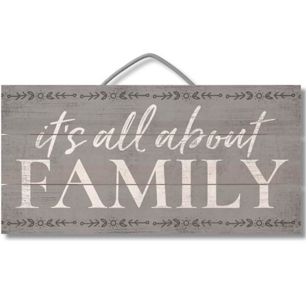 All About Family Pallet Sign, 12in X 6in