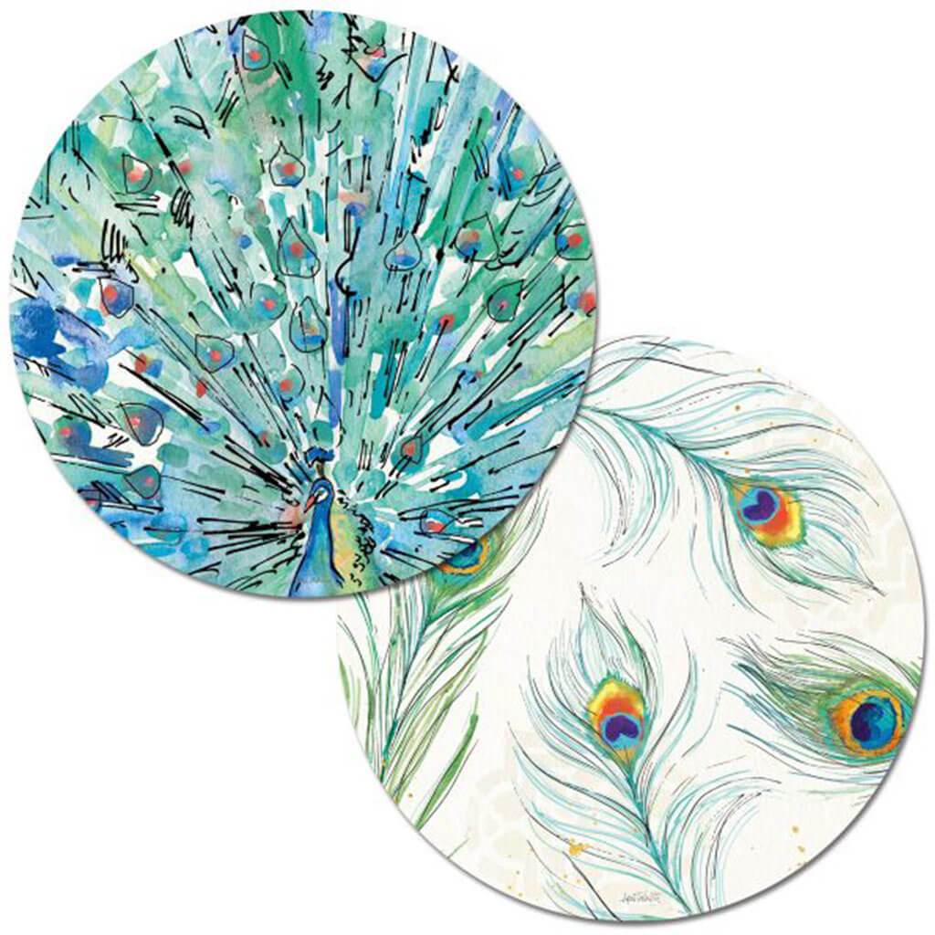 Round Placemat Peacock Garden