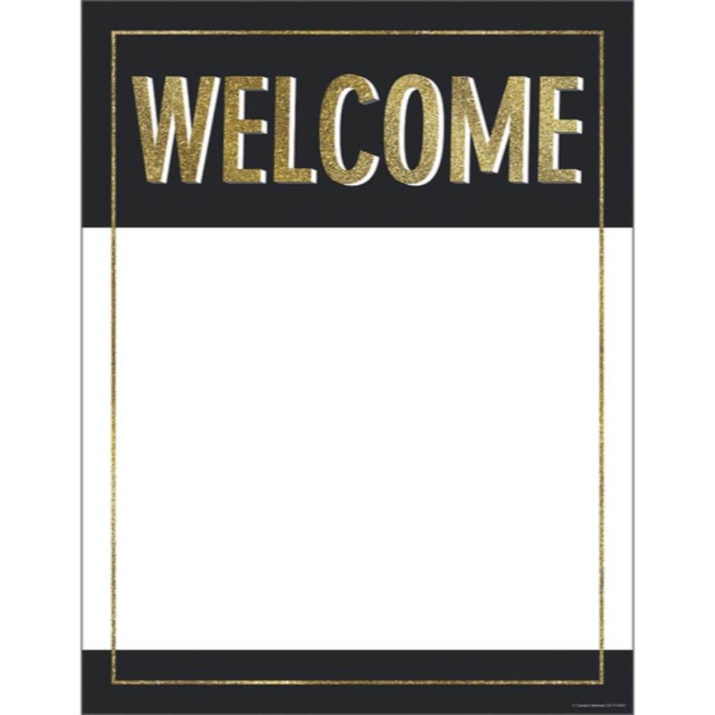 Gold Glitter Welcome Chart