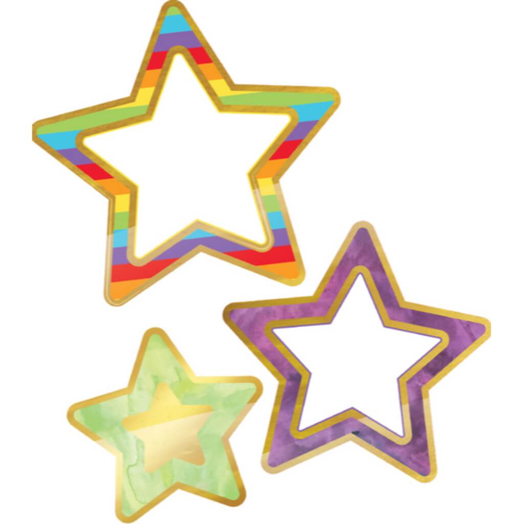 Rainbow and Foil Stars Cut-Outs