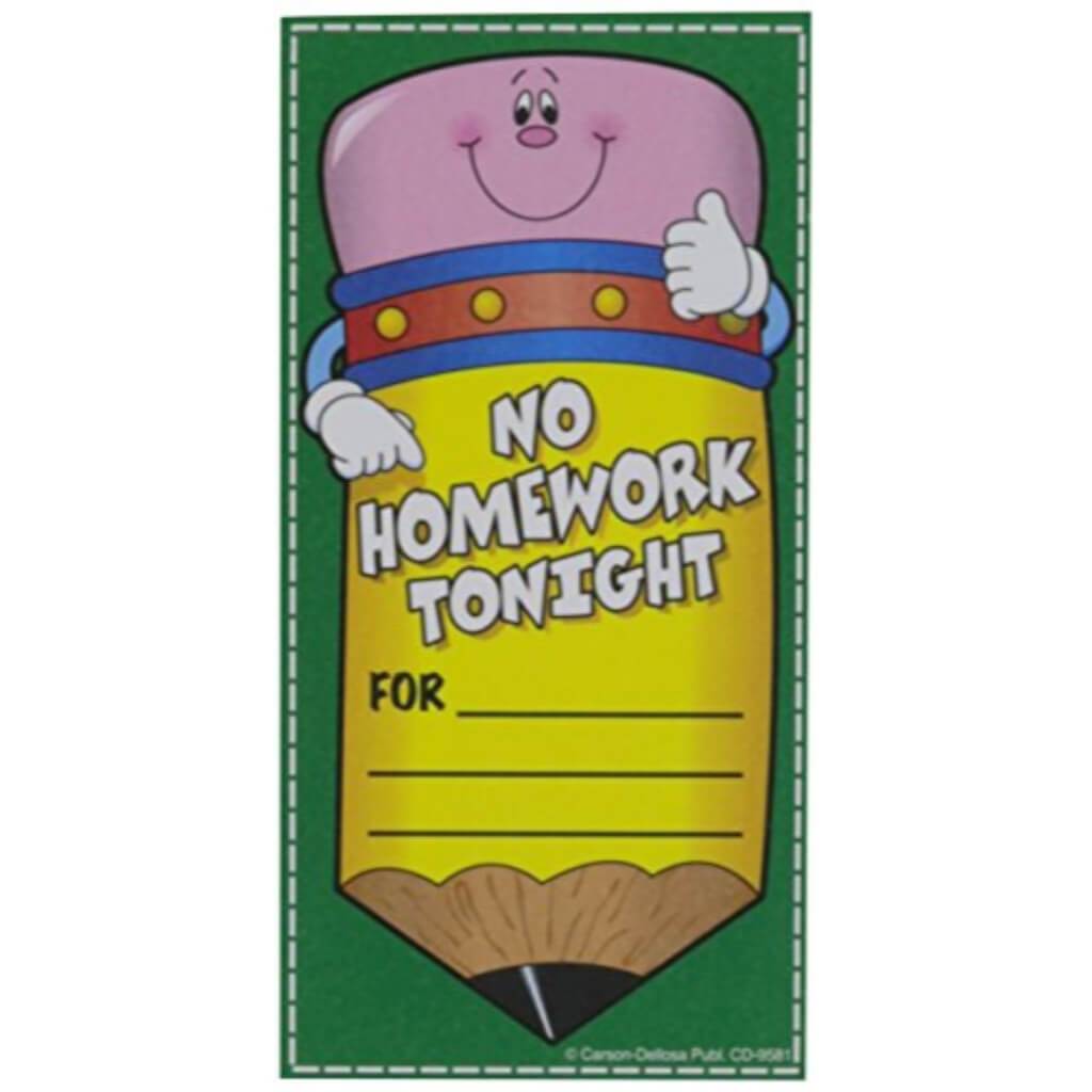 No Homework Pencil Coupon Awards &amp; Certificates