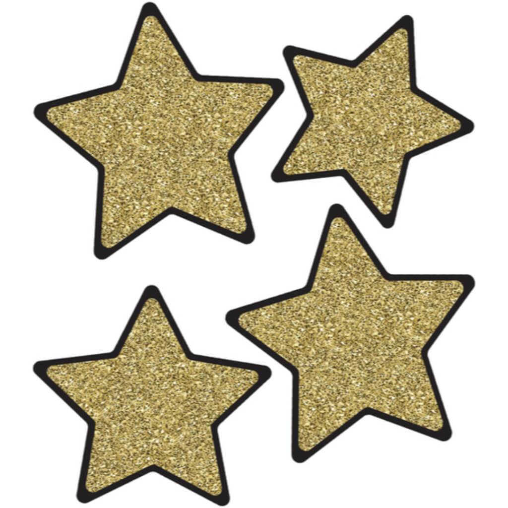 Sparkle Shine Solid Gold Glitter Stars Cut-Outs