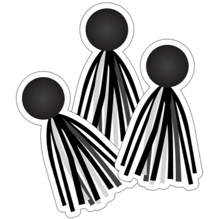 Simply Stylish Black & White Tassels Cut-Outs