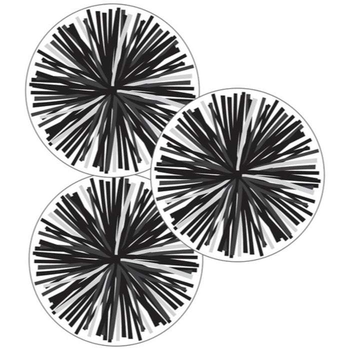 Simply Stylish Black & White Poms Cut-Outs