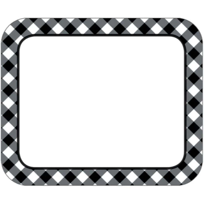 Woodland Whimsey Black & White Gingham Name Tags