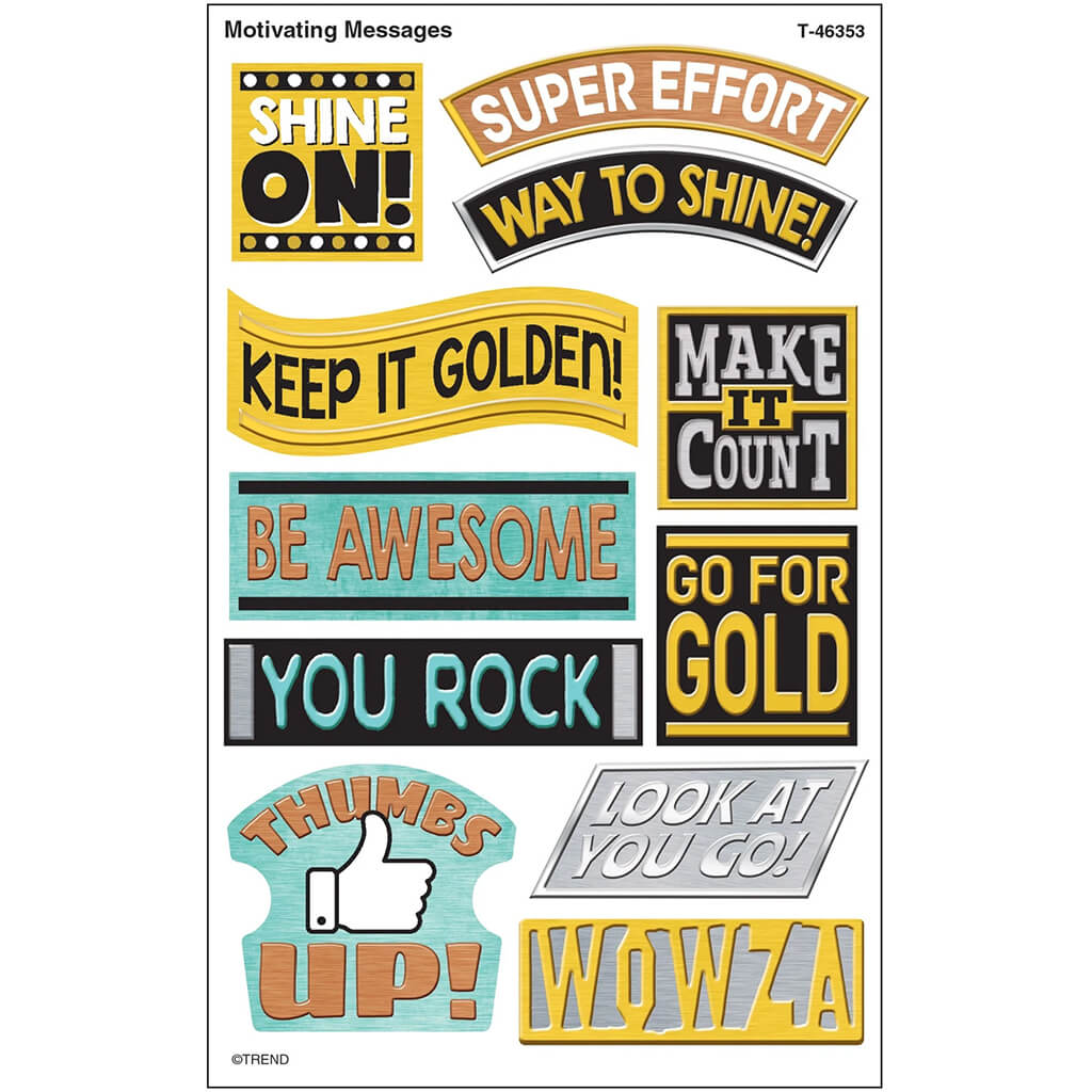 I Love Metal Motivating Messages superShapes Stickers