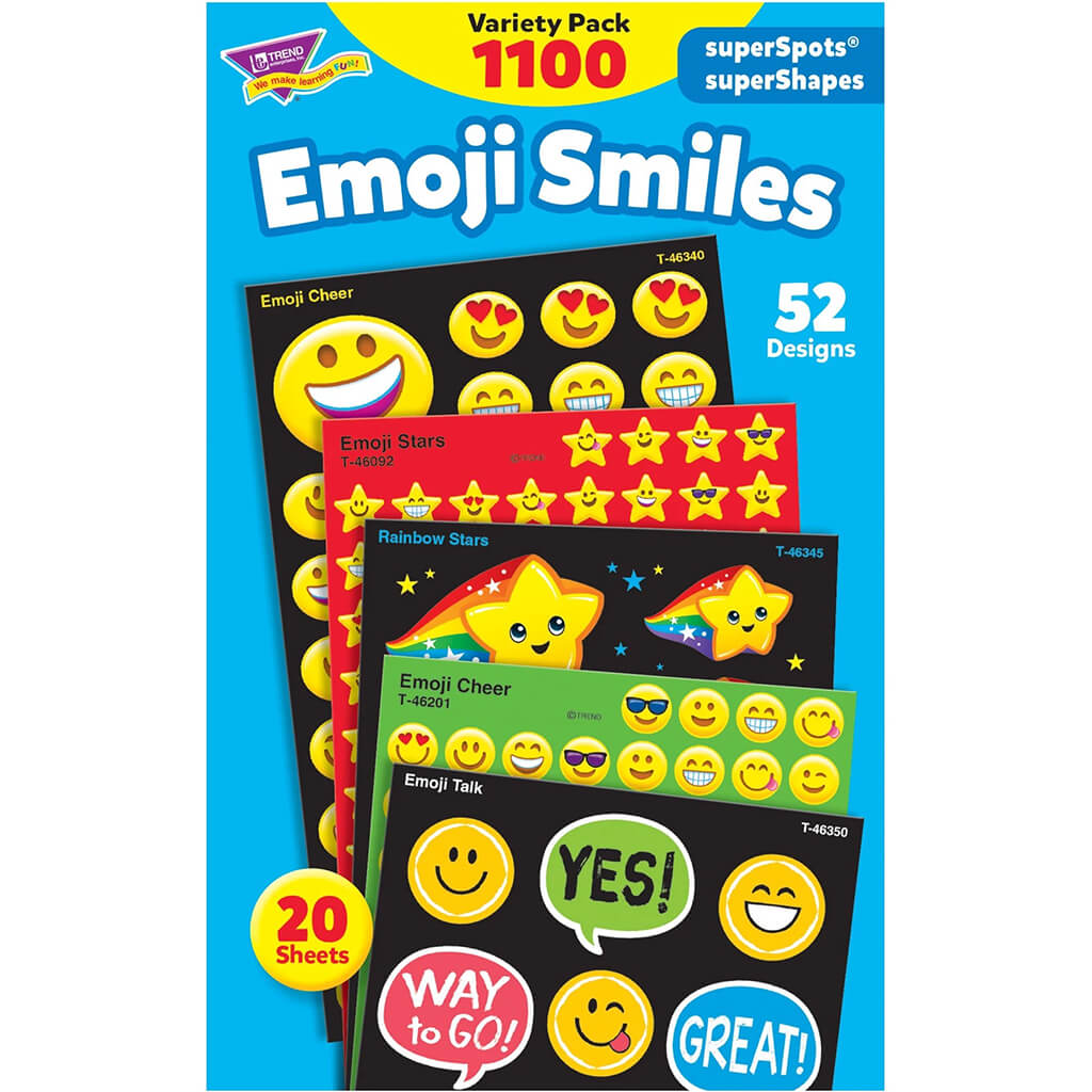 Emoji Smiles Stickers Variety Pack