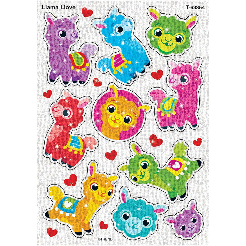 Llama Llove Sparkle Stickers