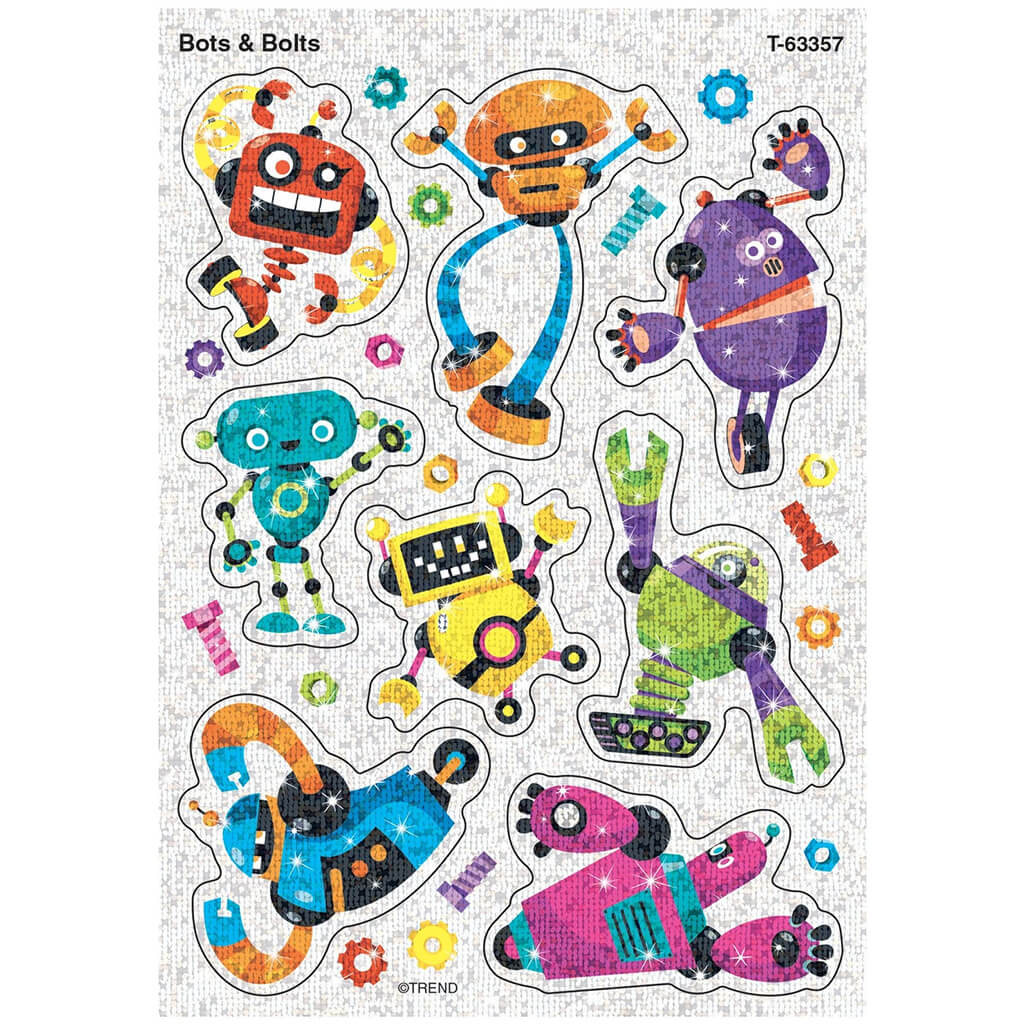 Bots &amp; Bolts Sparkle Stickers