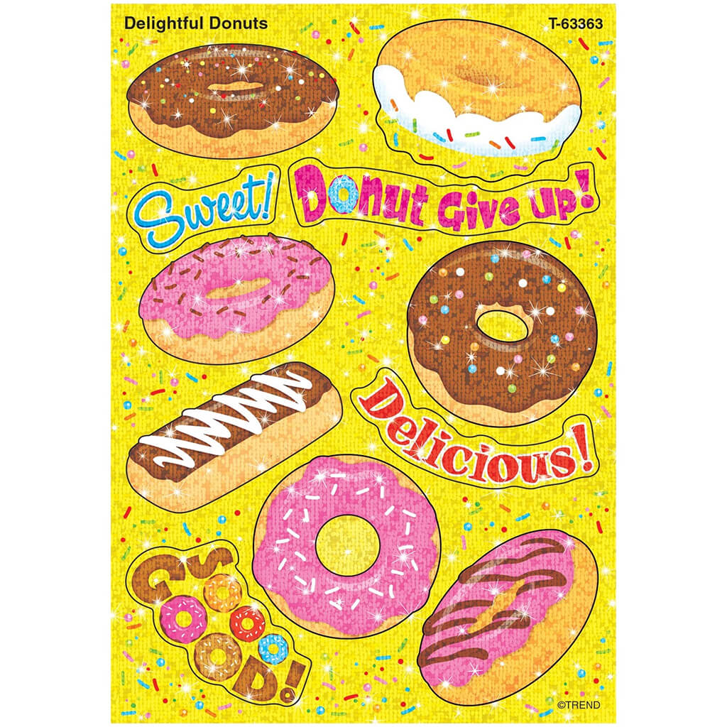 Delightful Donuts Sparkle Stickers