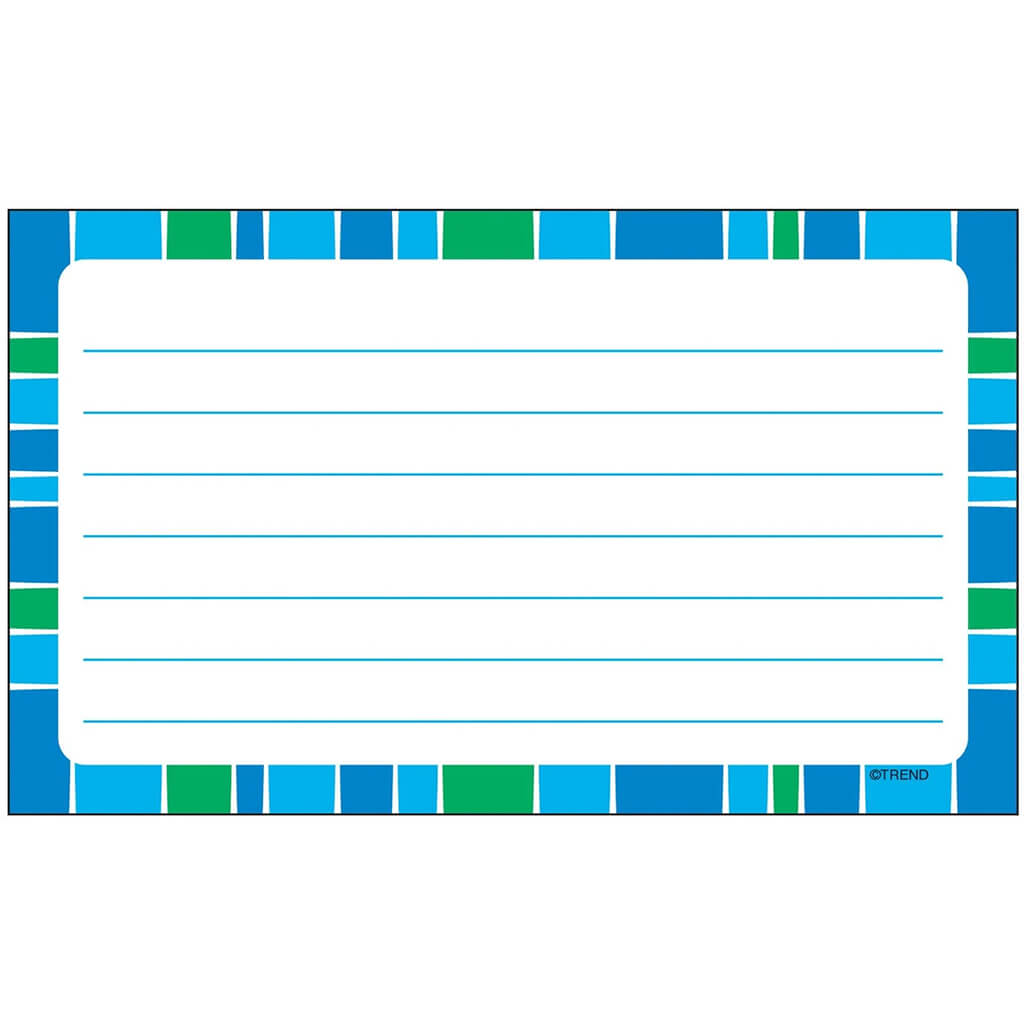 Stripe-tacular Cool Blue Lined Terrific Index Cards