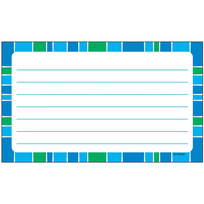 Stripe-tacular Cool Blue Lined Terrific Index Cards