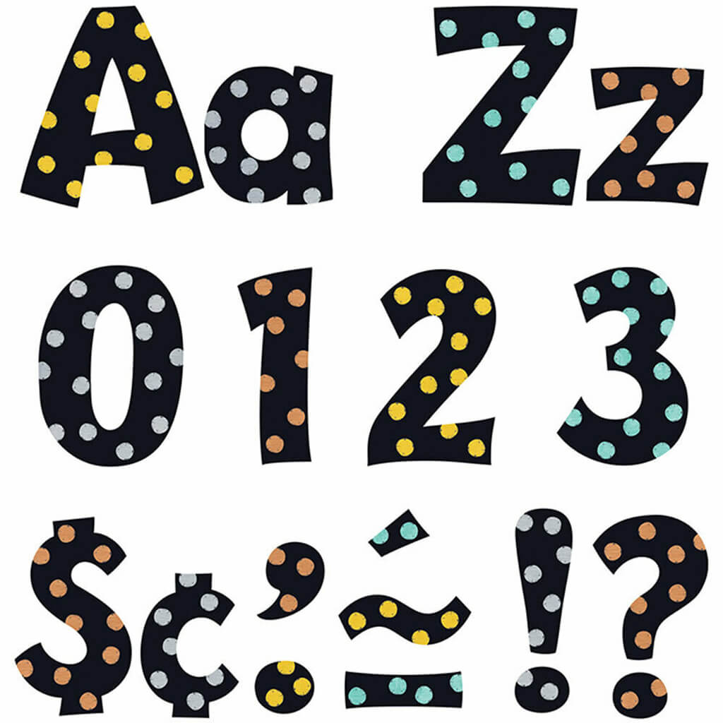 Metal Dots 4-Inch Playful Uppercase/Lowercase Combo Pack Ready Letters