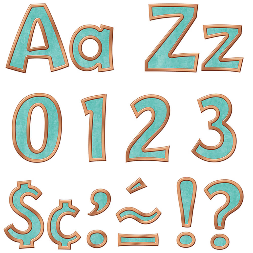 Copper &amp; Patina 4In Playful Ready Letters Combo Pack