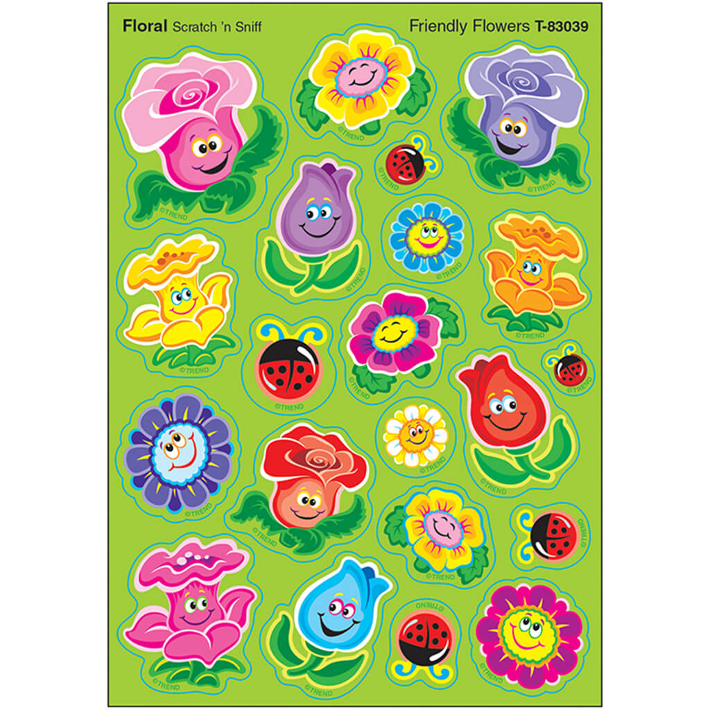 Friendly Flowers, Floral scent Scratch 'n Sniff Stinky Stickers