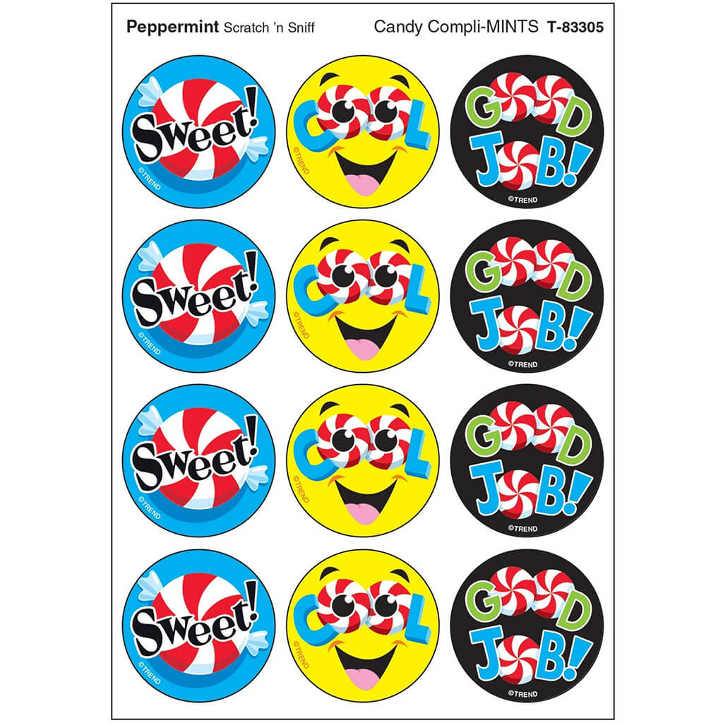 Candy Compli-MINTS, Peppermint scent Scratch 'n Sniff Stinky Stickers