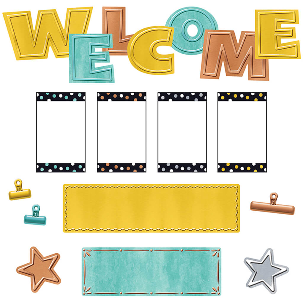 I Love Metal Wipe-Off Welcome Mini Bulletin Board Set