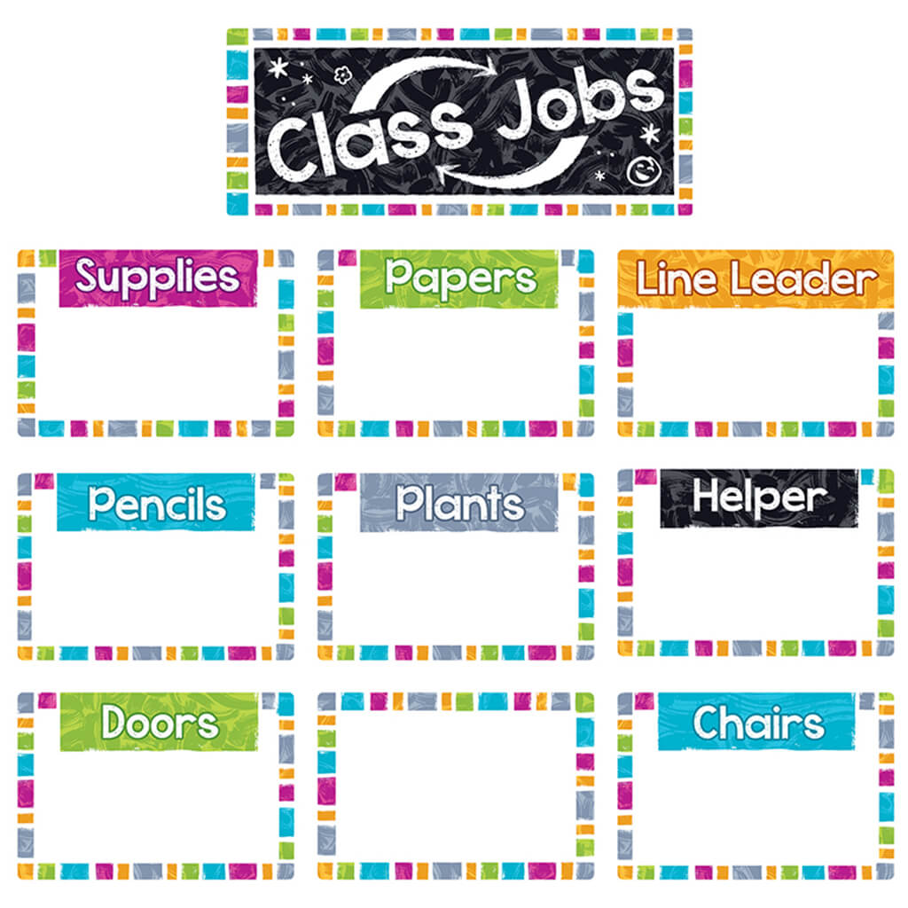 Color Harmony Wipe-Off Class Jobs Mini Bulletin Board Set