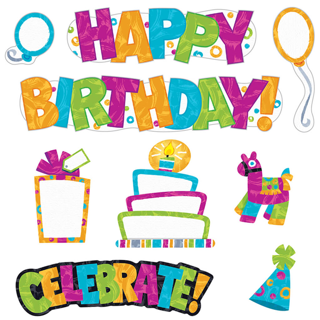 Color Harmony Wipe-Off Birthday Mini Bulletin Board Set