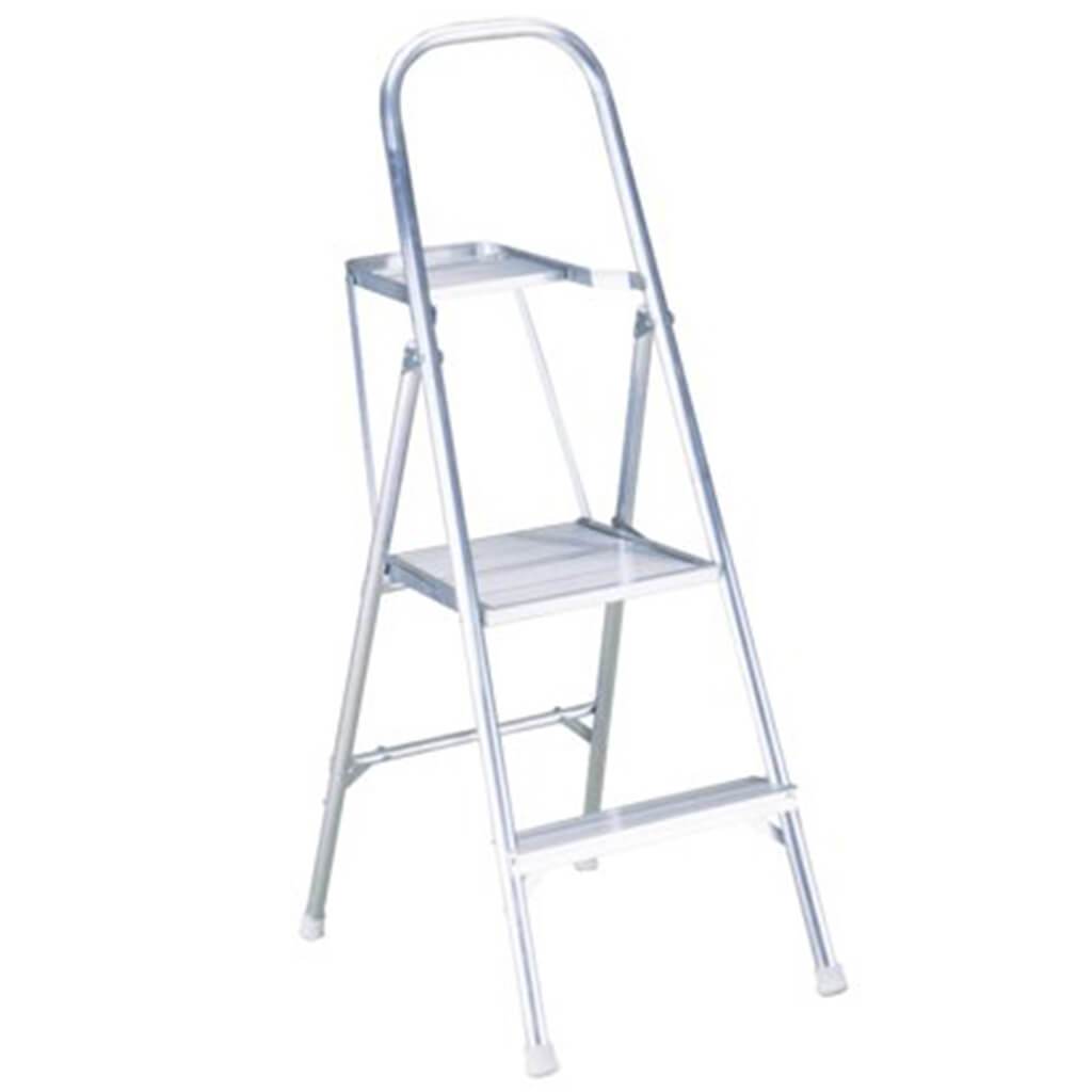 WERNER Platform Ladder, 200lb Weight Capacity, 2-Rung, 22-9/16 in H Max Standing, Aluminum