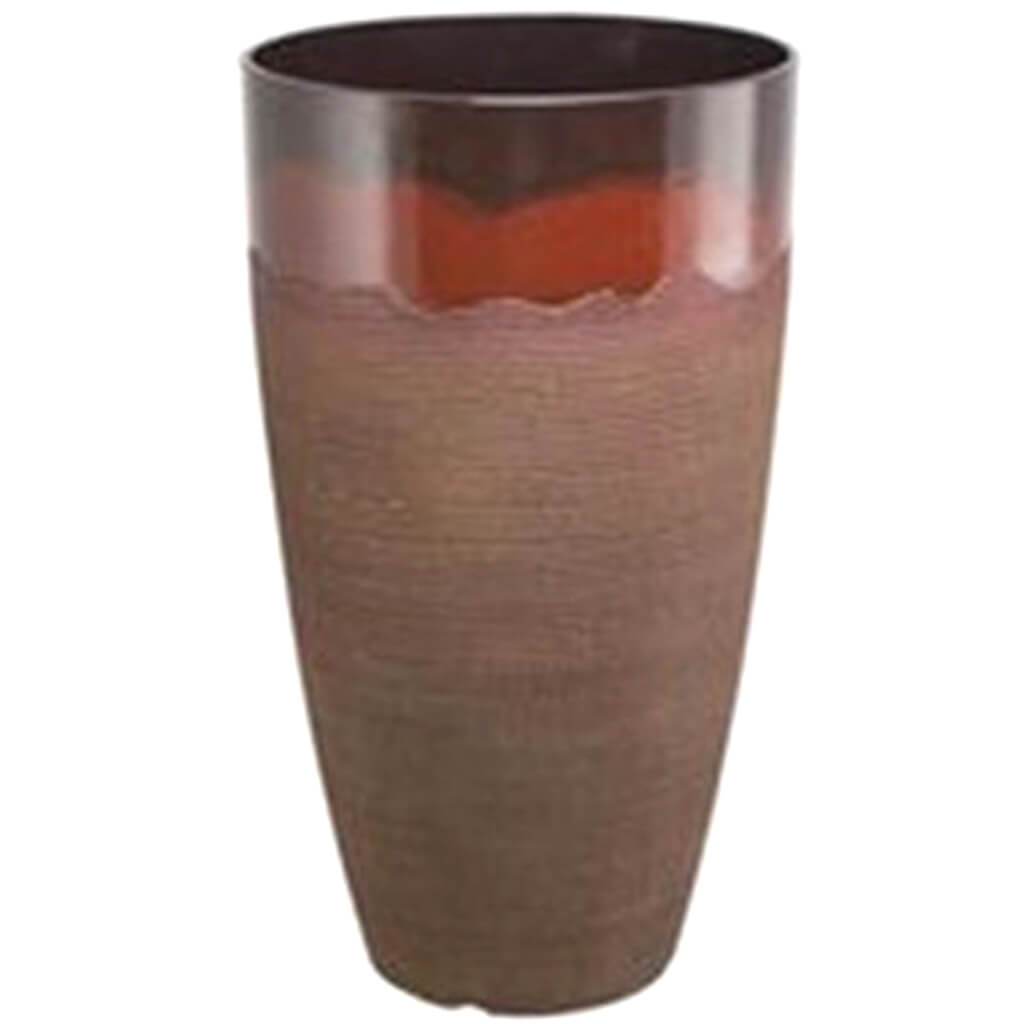 Resin Planter Tall Round Red, 12in
