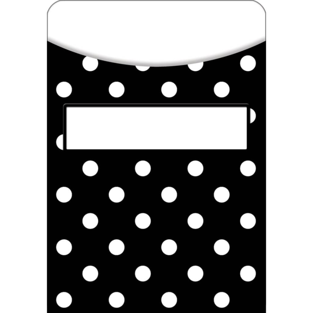 Library Pockets Black Polka Dots