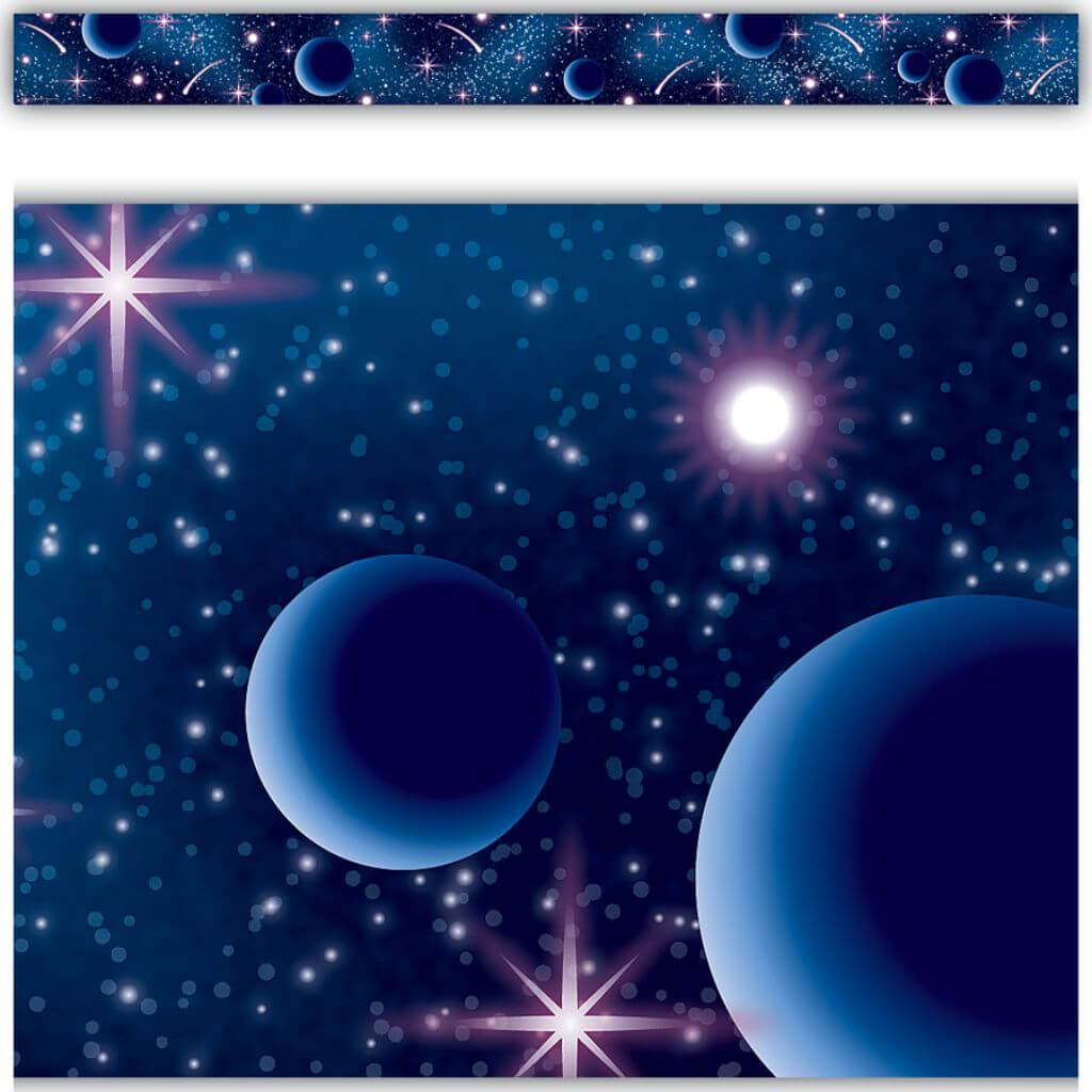 Straight Border Trim Blue Stellar Space