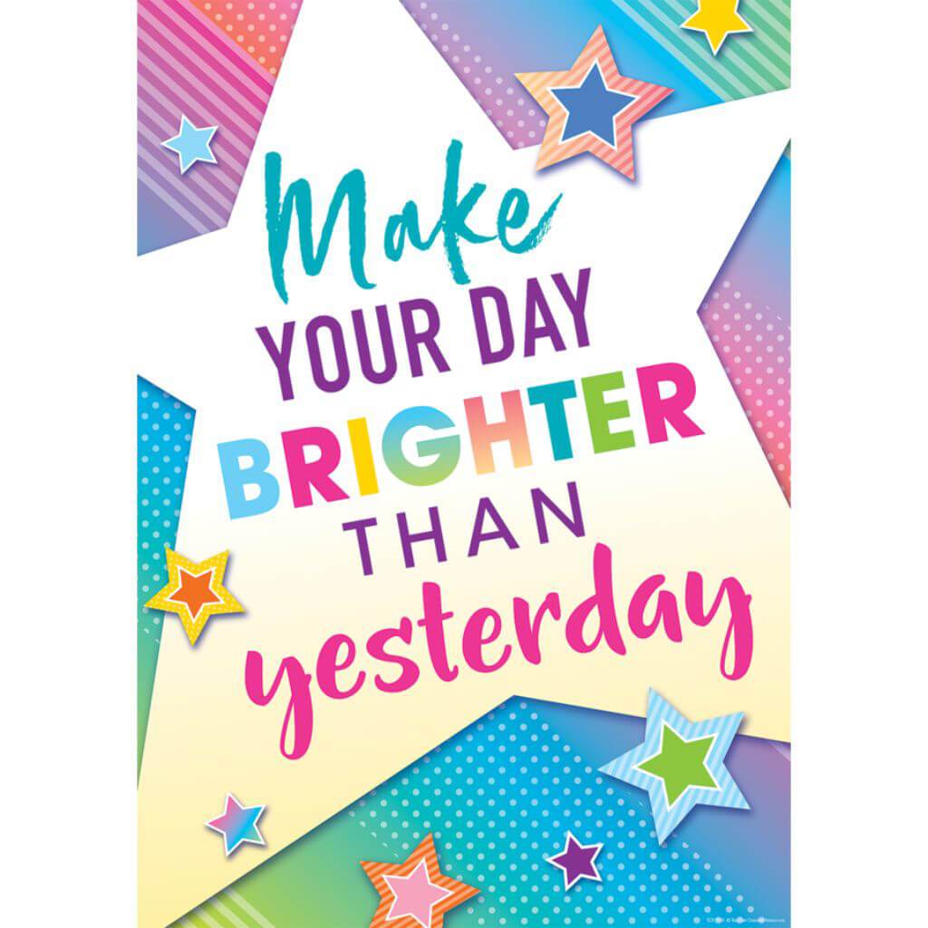 Make Your Day Brighter Than Yesterday Positive Poster