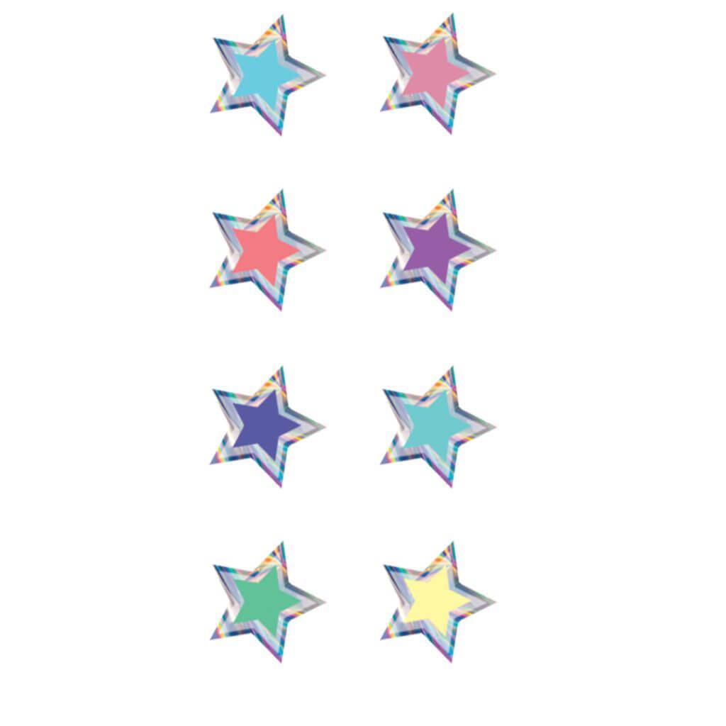 Colorful Stars Mini Stickers Iridescent