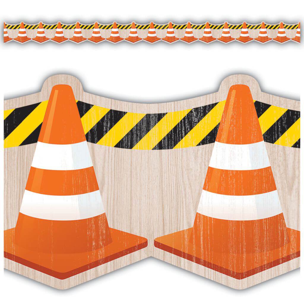 Cones Die-Cut Border Trim Under Construction