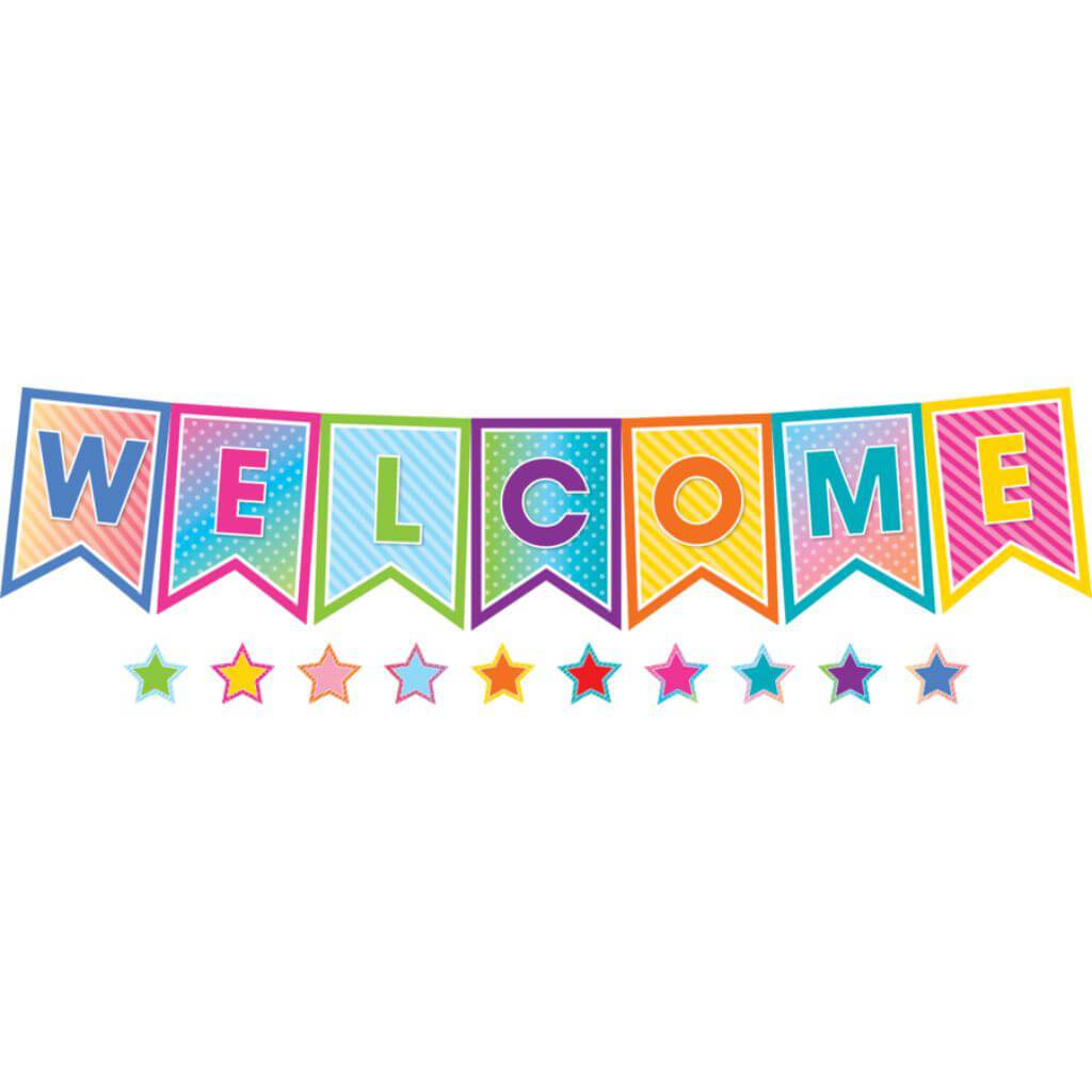 Pennants Welcome Bulletin Board Display Colorful Vibes