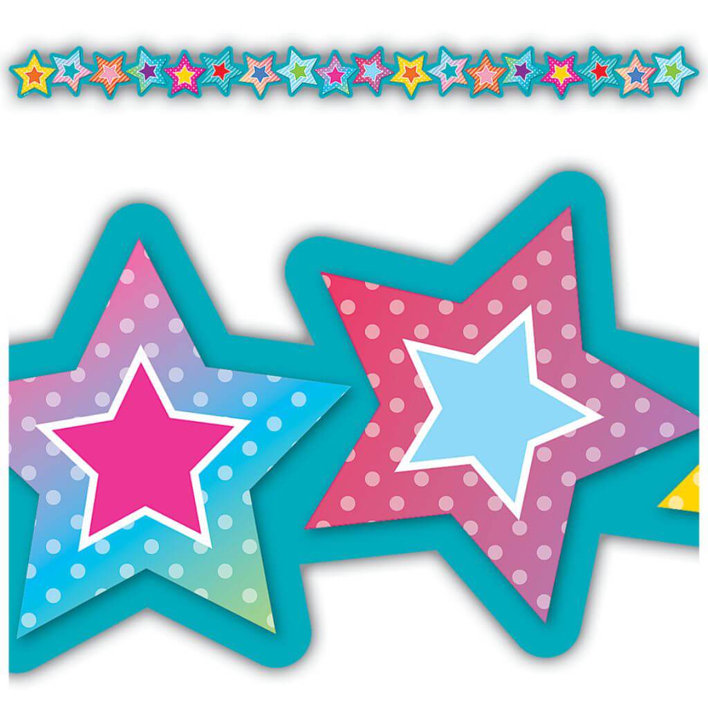 Stars Die-Cut Border Trim Colorful Vibes