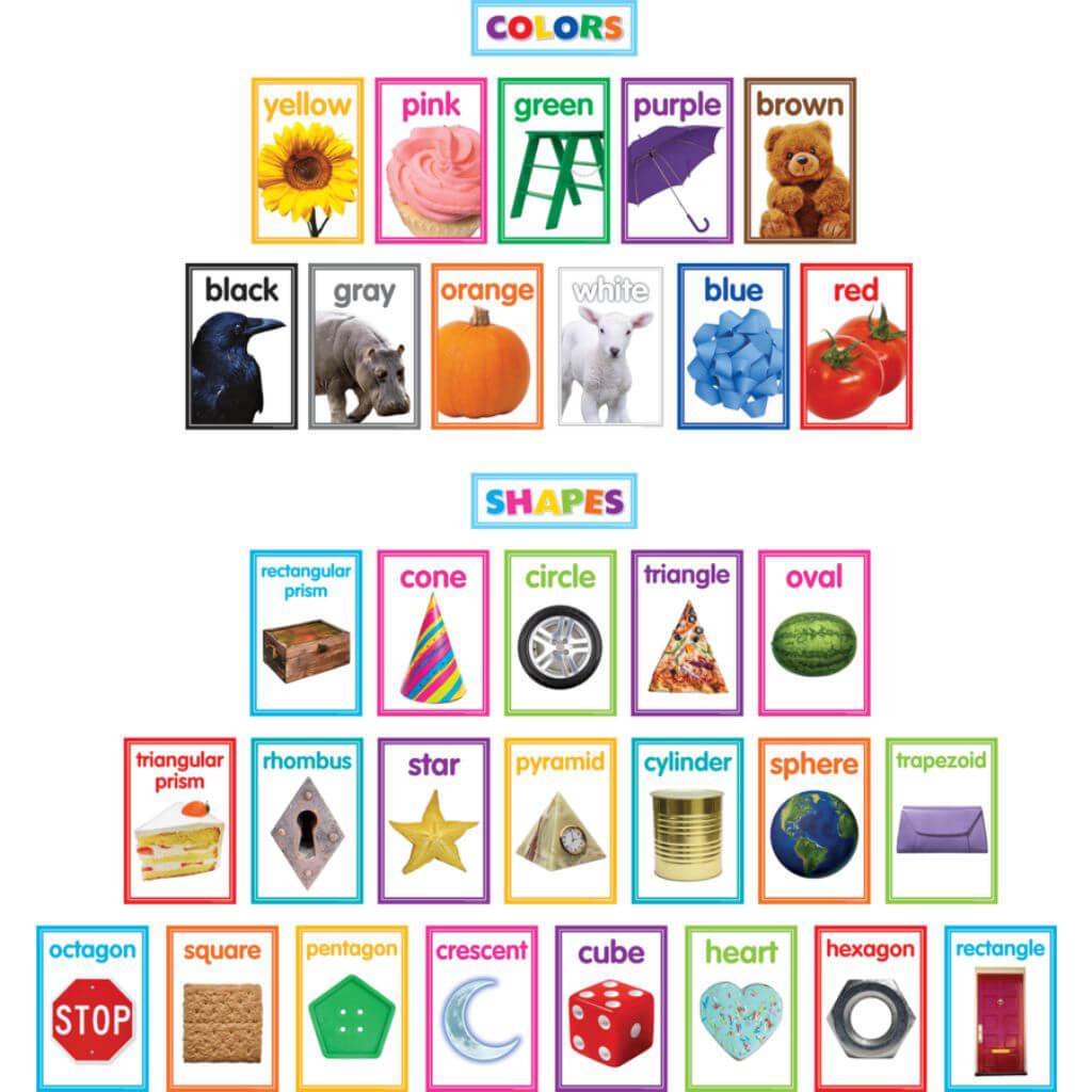 Shapes &amp; Colors Cards Bulletin Board Colorful Photo