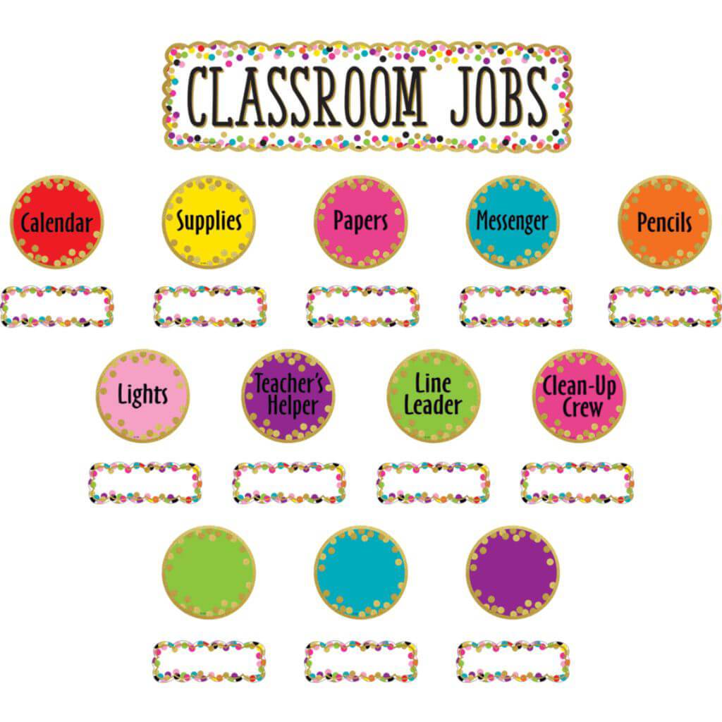 Classroom Jobs Mini Bulletin Board Confetti