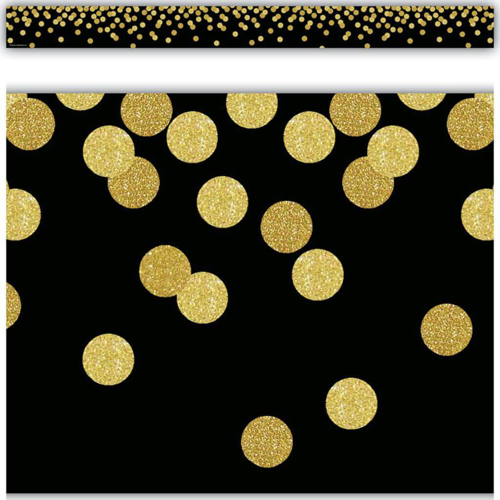 Straight Border Trim Confetti Black